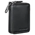 Produktbild: STILORD Amell Leder Kartenetui mit Schlüsselanhänger 2-in-1 Mini Geldbörse und Karten-Etui Schlüsseletui mit EC-Fach RFID Schutz Echtes Leder Farbe:schwarz