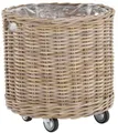 Produktbild: Krines Home Allzweckkorb Pflanzkorb groß Rattan XXL Rollkorb Rattankorb Grau Natur Rund, mit Rollen