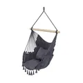 Produktbild: QLS Hängesessel Boho-Stil 130x100 cm mit 2 Kissen Hängestuhl bis 200 kg graphit 11281
