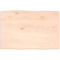 Produktbild: vidaXL Tischplatte 60x40x2 cm Massivholz Eiche Unbehandelt Baumkante 363863