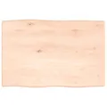 Produktbild: vidaXL Tischplatte, Holzplatte für Tisch Esstisch Couchtisch, Massivholzplatte Handgefertigt mit Baumkante, Ersatztischplatte, 60x40x2cm Massivholz Eiche Unbehandelt