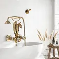 Produktbild: Gold Badewannenarmatur Wasserhahn Wannenarmatur Duschset mit Handbrause Armatur