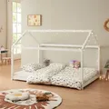 Produktbild: Kinderbett ’Cerro’ Hausbett 120x200cm Weiß - Weiß