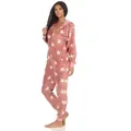 Produktbild: Normann Pyjama Damen Schlafanzug Einteiler Jumpsuit Overall Sterneoptik rosa 40/42