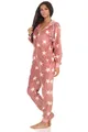 Produktbild: Toller Damen Schlafanzug Einteiler Jumpsuit Overall - Sterneoptik - 291 267 97 961, Farbe:rosa, Größe2:40/42