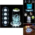 Produktbild: LED Untersetzer Set 4er Set Acryl Rund Kühle Weiß 6 LED