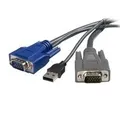 Produktbild: StarTech.com Ultra-Thin USB VGA 2-in-1 KVM Cable - Tastatur- / Video- / Maus- (KVM-) Kabel - USB Typ A, 4-polig, HD-15 (M) - HD-15 (M) - 1,8m - Schwarz - für StarTech.com 8 Port Rack Mount USB VGA KVM Switch w - Audio (Audio Cables Included) (SVUSBVGA6)