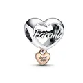 Produktbild: PANDORA Love You Family Herz Charm aus Sterling-Silber und rosévergoldeten Metalllegierung, Moments Collection, kompatibel Moments Armbändern, 782326C00