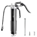 Produktbild: CCLIFE Einhand Fettpresse 6000 PSI Pistolengriff Schmierung Hebelfettpresse für 400g Kartusche 12' Flexschlauch und Metall Verlängerung