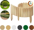 Produktbild: Floranica Rollborder Beeteinfassung 100 x 20 cm Natur Flexibler Holzzaun Deko für Gartenzaun Rasenkante Umzäunung Gartenzaun für Rasenflächen