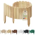 Produktbild: Floranica Rollborder Flexibler Holzzaun 100 x 20 cm Natur Beeteinfassung Deko für Gartenzaun Rasenkante Umzäunung Gartenzaun für Rasenflächen Hochbeete für Garten