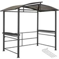 Produktbild: Tectake Grillpavillon Asado Gute Luftzirkulation Wetterfest und Flammenhemmend  240 x 150 x 234 cm Grau