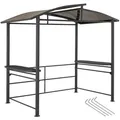Produktbild: tectake Grillpavillon, Grau, Metall, Quadratisch, 150x234x240 cm, Sonnen- & Sichtschutz, Pavillons & Pergolas