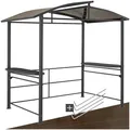 Produktbild: tectake® Outdoor Grillpavillon, Überdachung für Grill, Metall Pavillon für Outdoorküche auf Balkon, Garten oder Terrasse, Sichtschutz, Terrassenüberdachung, Gartenpavillon 240 x 150 x 234 - grau