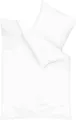 Produktbild: Kaeppel Biber Bettwäsche Uni 100% Baumwolle Reißverschluss Bettbezug Kissenbezug Bettgarnitur Bettwäsche-Set Bettzeug 135x200 cm Weiß