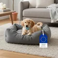 Produktbild: skølm Kuscheliges Hundebett Eir mit abnehmbaren Bezug, Hundekorb waschbar für kleine und mittelgroße Hunde, Hundekissen, Hundekörbchen Hundesofa 90x65 cm
