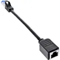 Produktbild: InLine® Patchkabel Verlängerung, RJ45 Protektor, S/FTP (PiMf), Cat.6A, halogenfrei, Kupfer, schwarz, 0,2m