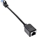 Produktbild: 5x InLine Patchkabel Verlängerung RJ45 Protektor Cat.6A schwarz 0,2m