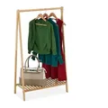 Produktbild: Kleiderständer, Bambus, freistehende Garderobe mit Ablage, Flur & Wohnzimmer, HxBxT: 120 x 67 x 35 cm, natur - Relaxdays