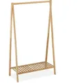 Produktbild: Relaxdays Kleiderständer, Bambus, freistehende Garderobe mit Ablage, Flur & Wohnzimmer, HxBxT: 120 x 67 x 35 cm, natur