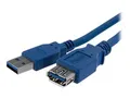 Produktbild: StarTech.com 1 m SuperSpeed USB 3.0 Verlängerungskabel - USB 3 Typ-A Kabel Verlängerung - Stecker/ Buchse - Blau - USB-Verlängerungskabel - USB Typ A (M)