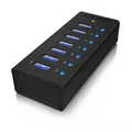 Produktbild: ICY BOX IB-AC618 - 7 Port USB 3.0 Hubmit USB Ladeport