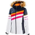 Produktbild: BLACK CREVICE - Damen Skijacke - Kunstpelzbesatz - 8000mm Wassersäule | Farbe: Schwarz/Weiß | Größe: 36 - Schwarz/Weiß - 36