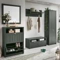 Produktbild: Garderobenmöbel Set Landhausstil grün Möbel Dielenschrank Schuhschrank Spiegel
