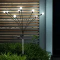 Produktbild: Led Solarlampe Außenleuchte Gartendeko Erdspieß Solarleuchte 8 Flammig Terrassenlampe Beweglich, Schwarz Opal, Warmweiß, Lxh 20 X 70 Cm