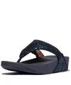 Produktbild: FitFlop Damen Lulu Glitter Flip Flops, Zehenstegsandalen, bequem mit natürlicher Fußgewölbestütze - Midnight Navy - 38 EU