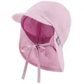 Produktbild: Sterntaler® Schirmmütze UV-Schutz 50+ Schirmmütze mit Nackenschutz uni (1-St) Mütze mit Nackenschutz aus UV-Popeline (Bio) unifarben blau|rosa 47 cm