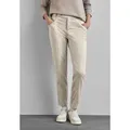 Produktbild: Stoffhose STREET ONE, Damen, Gr. 42, Länge 28, weiß (lucid weiß), Stoff, 76% Polyester, 16% Viskose, 5% Polyamid, 3% Elasthan, unifarben, normal normal, Hosen Stoffhose, High Waist