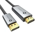 Produktbild: 4K DisplayPort auf HDMI Kabel Vergoldete Geflochten Aluminiumhülse 1M Unidire...