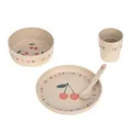 Produktbild: LÄSSIG Kindergeschirr Set (Teller, Becher, Schälchen, Löffel) ohne Melamin, BPA-frei, für Spülmaschine und Mikrowelle/Dish Set Happy Fruits Cherry
