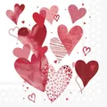 Produktbild: Servietten Lunch Mit Liebe rote Herzen Valentinstag With Love Red 33x33cm 20 Ser
