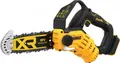 Produktbild: DEWALT DCMPS520N-XJ Akku-Astsäge 20 cm Schwert buerstenlos 18 Volt - Leistungsstarke 18 Volt Akku-Astsäge - ideal für die allgemeine Baumpflege Bürstenlose Motor-Technologie für höhere Leistung - kompaktere Abmessungen sowie längere Lebensdauer Stufenloser Gasgebeschalter für die volle Leistungskontrolle Mit Sicherheitseinschaltsperre Metallschutzvorrichtung verringert das Kick-Back-Risiko beim Treffen auf Zaun oder Mauer und schützt die Kette vor Schmutz - für mehr Sicherheit 20 cm Schwert - ideal auch für schwerzugänglichen Stellen Automatisches Kettenschmierungssystem - Sägekette ist optimal während der Anwendung geschmiert - Verschleiß der Kette und des Schwerts wird reduziert Zweihand-Griff mit zusätzlichem Handschutz für bessere Kontrolle und mehr Sicherheit Seitliche Kettenspannung mit Werkzeug Werkzeugloser Öltankverschluss und halbtransparenter Öltank Leichtes Gewicht - kompaktes Design - handlich und bequem in der Handhabung Serienmäßig als Basistype (ohne Akkus und Ladegerät) optimal geeignet bei bereits vorhandenen 18 Volt XR- oder 54 XR FLEXVOLT-Akkus jeweils aller Ah-Klassen (DCMPS520N-XJ)
