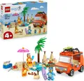 Produktbild: LEGO Bluey: Blueys Strandausflug - Spielzeug mit 3 Minifiguren inkl. Bingo & Chilli, plus 2 Surfbretter, Sandburg & lustiges Zubehör - Geschenk zum Geburtstag für Mädchen & Jungen ab 4 Jahren - 11202