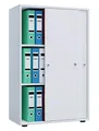 Produktbild: VCM Büroschrank mit 3 Fächern | moderner Aktenschrank mit Schiebetüren und Schloss | Maße ca. B. 70 x H. 111 x T. 40 cm – Lona 3-Fach abschließbar