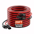 Produktbild: VEVOR Solarkabel 6,1 m, Verlängerungskabel 2er-Set, 10AWG Kabel mit Wasserdichten Buchsen- und Steckeranschlüssen, PV-Kabel für Solarpanele zu Hause, auf Schiffen und in Wohnmobilen, Schwarz & Rot