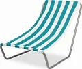 Produktbild: FEBE Sonnenliege Strandliege Liegestuhl Garteliege Blau/Beige Kompakter Strandstuhl mit Tragetasche für Garten Pool und kleinen Balkon Textilgewebe