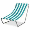 Produktbild: FEBE Sonnenliege Strandliege Liegestuhl Garteliege Blau/Beige Kompakter Strandstuhl mit Tragetasche für Garten Pool und kleinen Balkon Textilgewebe