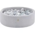 Produktbild: MISIOO Smart Bällebad 90 x 30 cm/200 Bälle - Bällebad Kinder für Baby Zimmer - Bälle für Bällebad - Baby Spielzeug - Hellgrau: Hellblau/Perl... - Grau