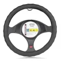 Produktbild: HEYNER® Lenkradhülle 37–39 cm – weich, griffig, schwarz, soft perforiert mit Punkt‐Design, geruchsneutral