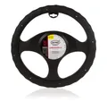 Produktbild: HEYNER® Lenkradhülle 37–39 cm – weich, griffig, schwarz, Soft perforiert mit Punkt‑Design, geruchsneutral