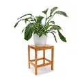 Produktbild: Relaxdays Bambushocker H x B x T: 40 x 28 x 32 cm Badhocker aus hochwertigem Holz als universelles und dekoratives Accessoire als praktischer Beistelltisch und Blumenhocker für Ihre Wohnung, natur