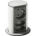 Produktbild: Bachmann - Steckdosenelement Elevator 1 x Schuko.- 2x Eurosteckdose, Edelstahl Effekt