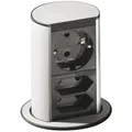 Produktbild: Steckdosenelement Elevator 1 x Schuko.- 2x Eurosteckdose, Edelstahl Effekt