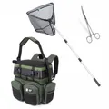 Produktbild: Angelkoffer Set Multi-Angelrucksack Gummierter Kescher Lösezange Zite Fishing