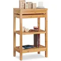 Produktbild: Relaxdays Standregal Bambus Natur mit Ablagen und Klappe 76,5 cm x 46 cm x 29,5 cm 7 kg