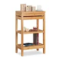 Produktbild: Relaxdays Bambusregal, Standregal mit 3 Ablagen, HxBxT: 76,5 x 46 x 29,5 cm, Fach mit Klappe, offen, Küche & Bad, Natur